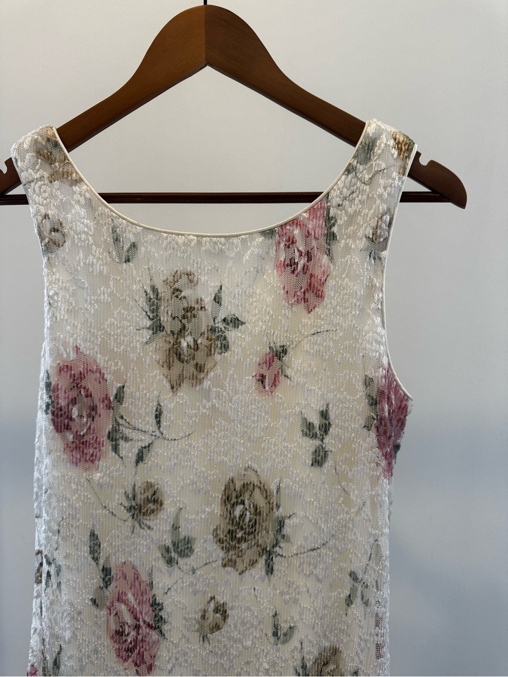 90s/Y2K Amoretti Lace Dress in Ivory, Pink & Olive - Picture 2 of 6